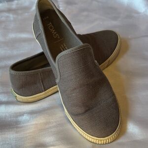 TOMS Women’s Grey Canvas Slip-On Loafers